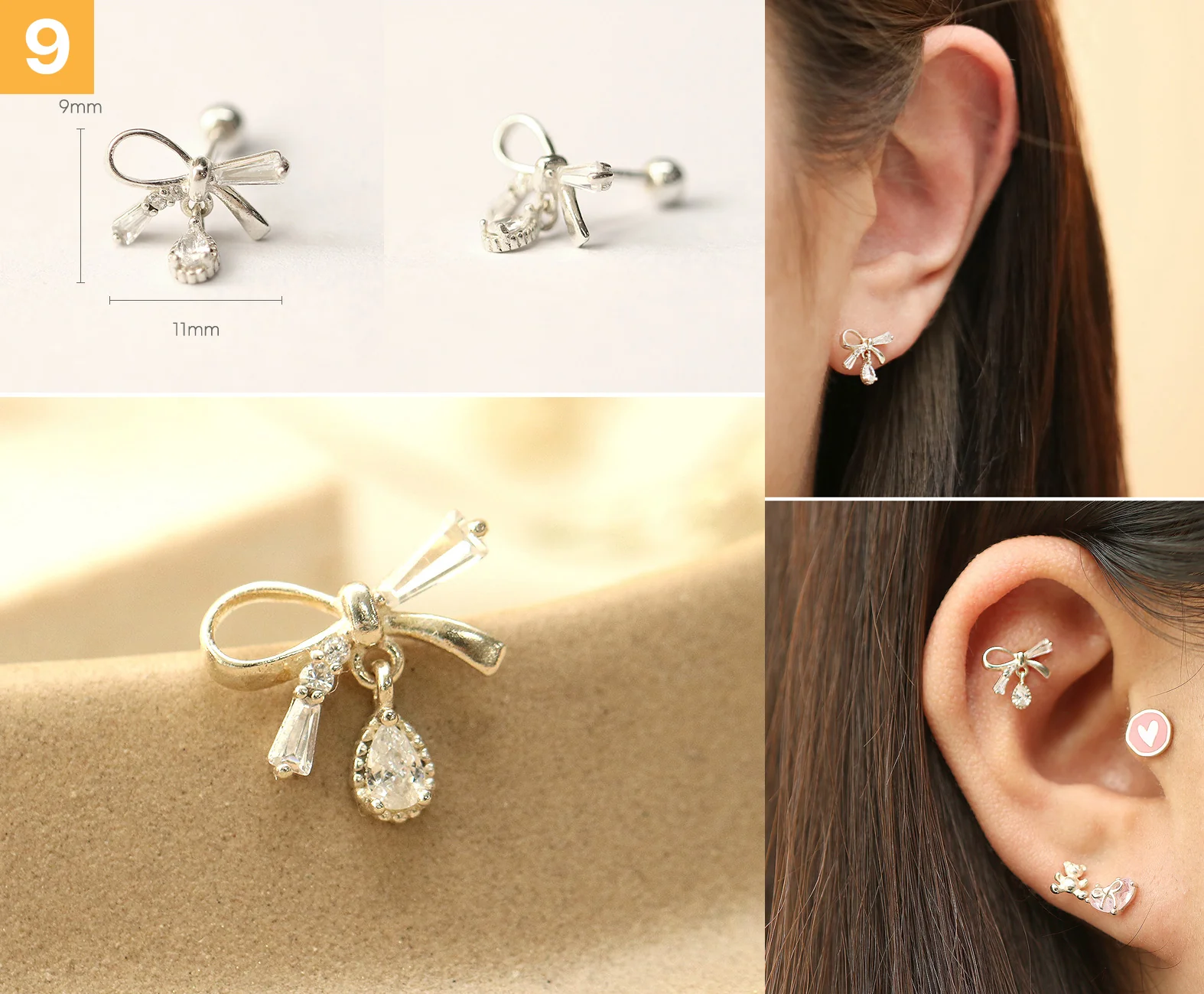 925 Silver Lovely cartilage earring 20g - Image 10