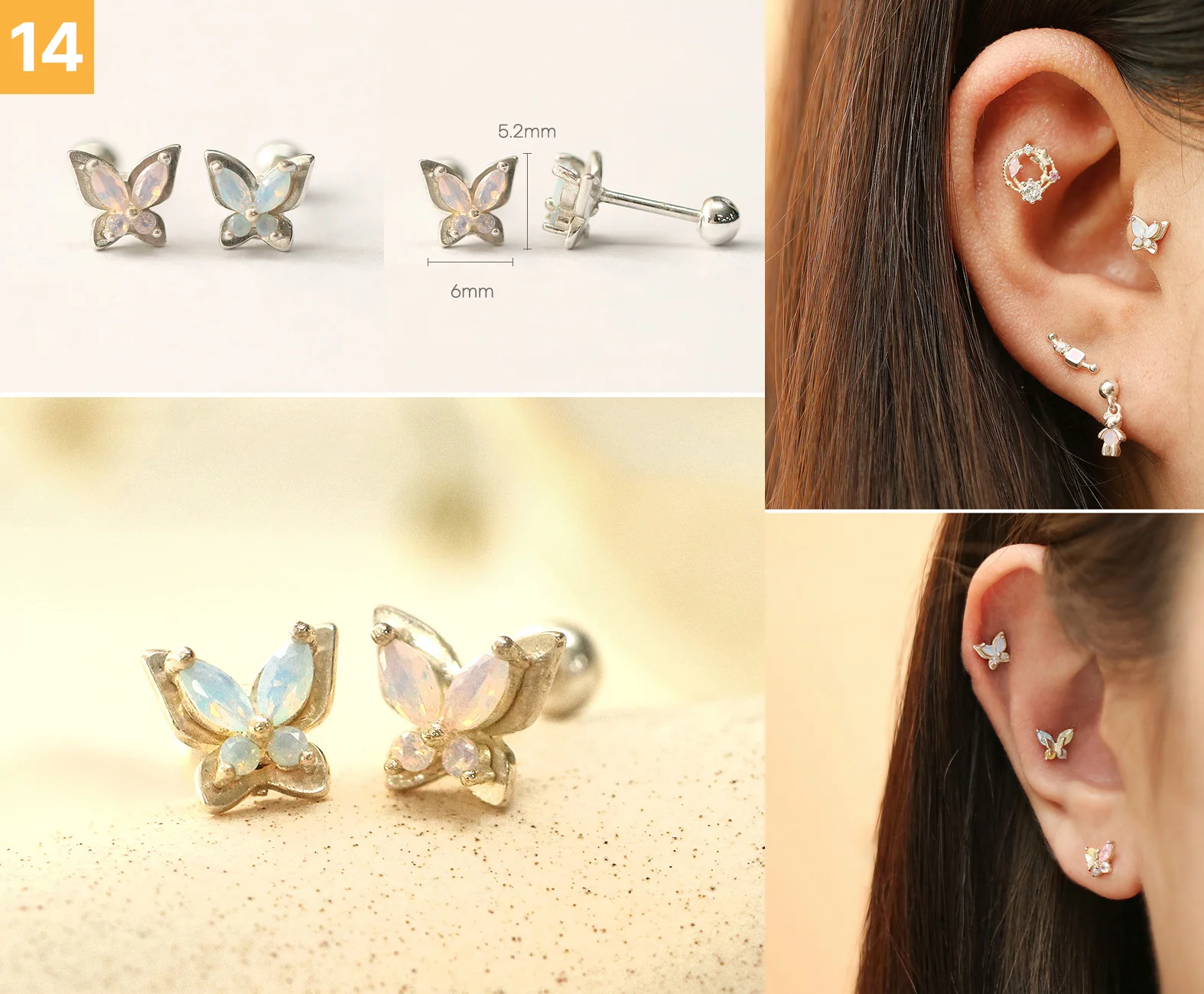 925 Silver Lovely cartilage earring 20g - Image 15