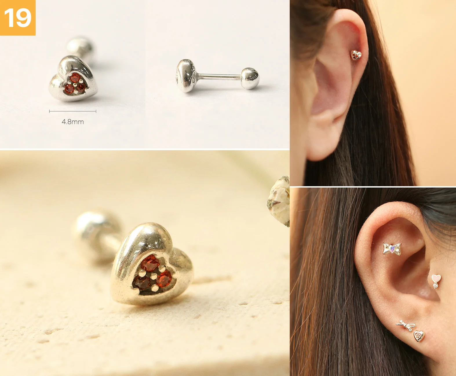 925 Silver Lovely cartilage earring 20g - Image 20