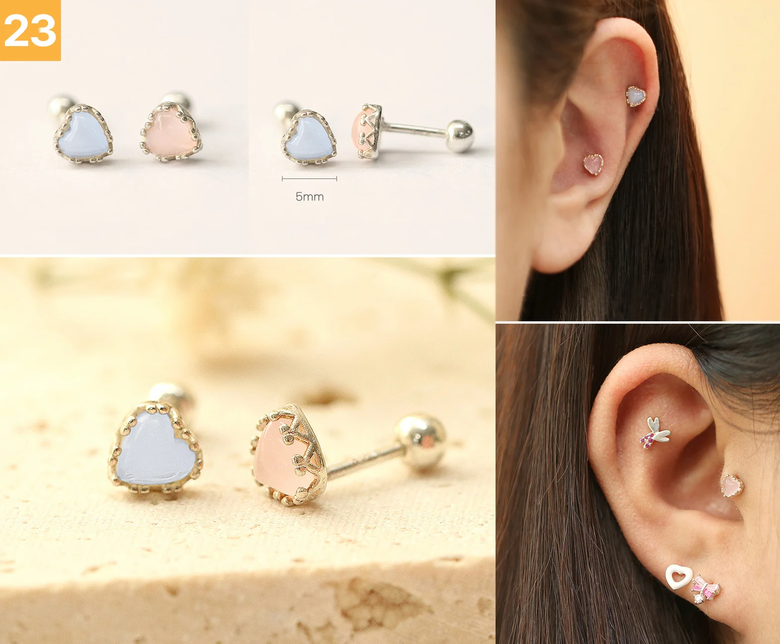 925 Silver Lovely cartilage earring 20g - Image 24