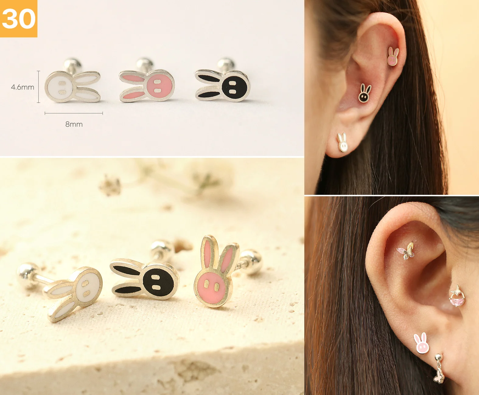 925 Silver Lovely cartilage earring 20g - Image 31