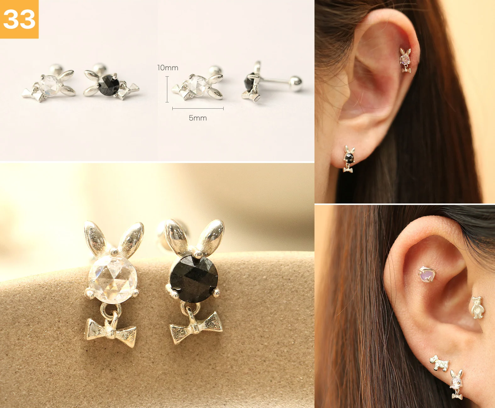 925 Silver Lovely cartilage earring 20g - Image 34