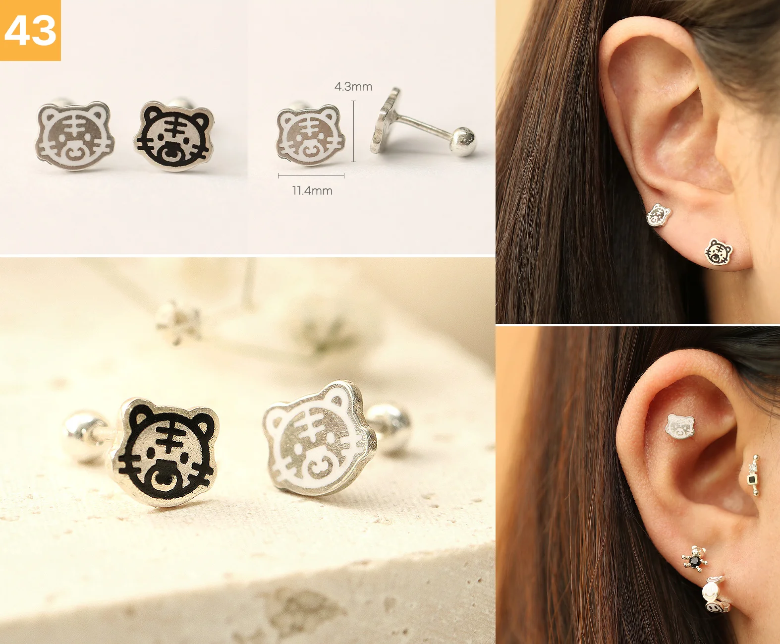 925 Silver Lovely cartilage earring 20g - Image 44