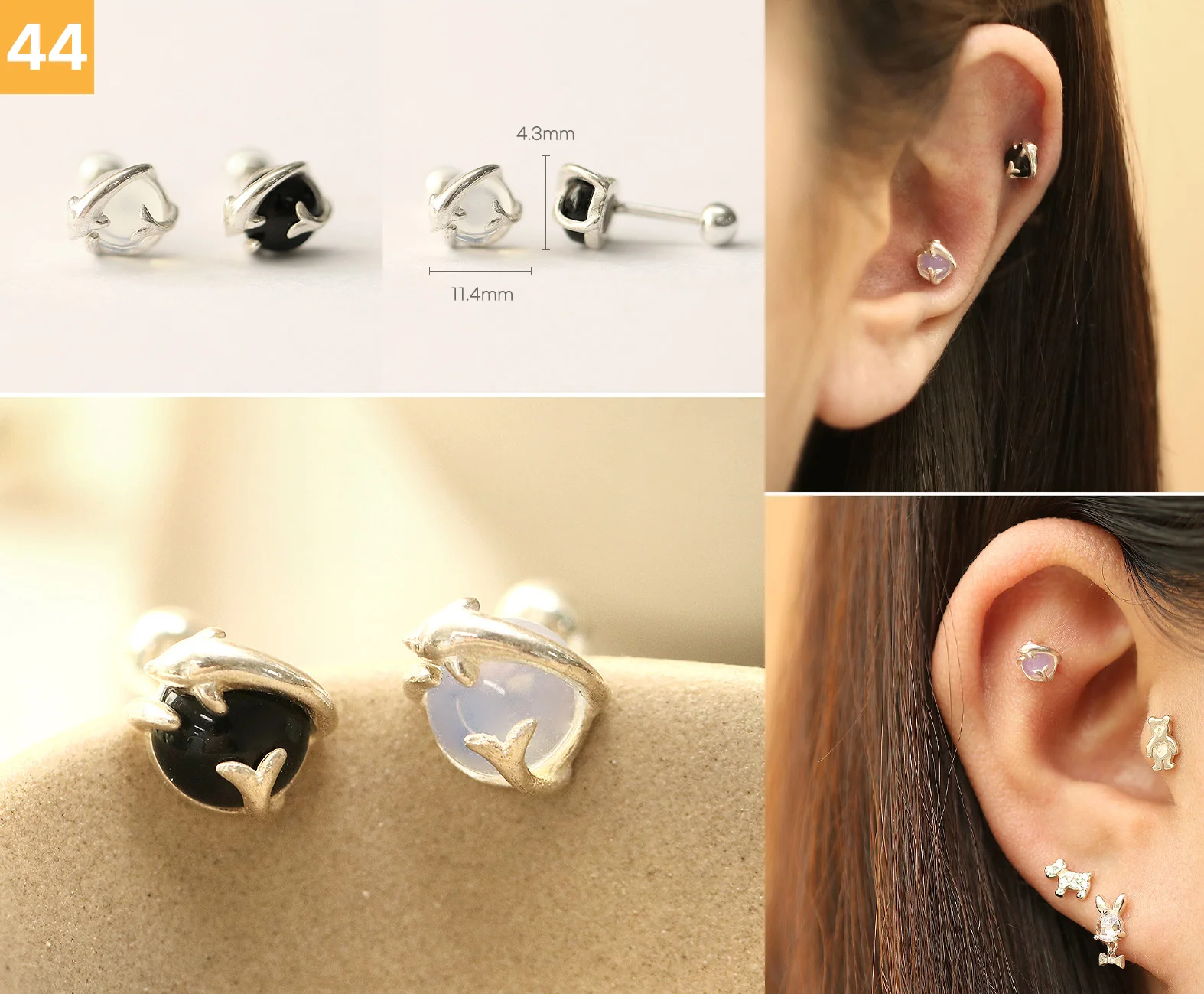 925 Silver Lovely cartilage earring 20g - Image 45