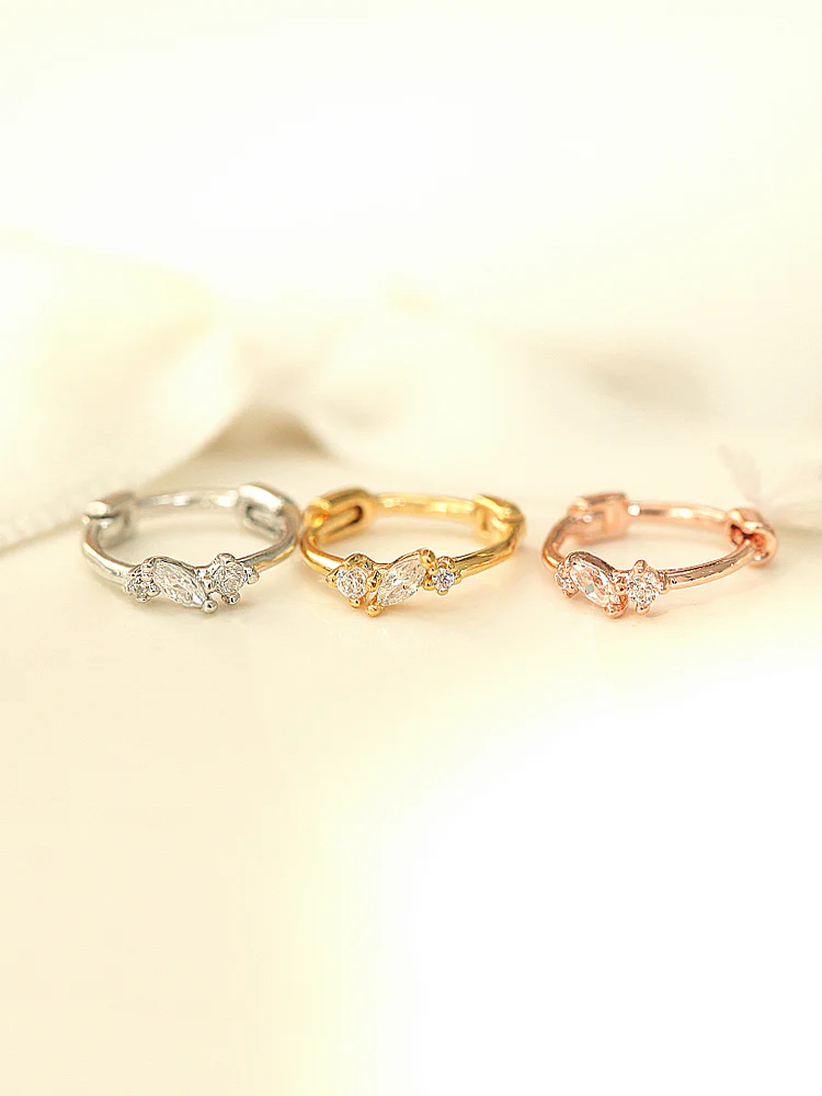 925 Silver Mini Cubic Hoop Earring - Image 4
