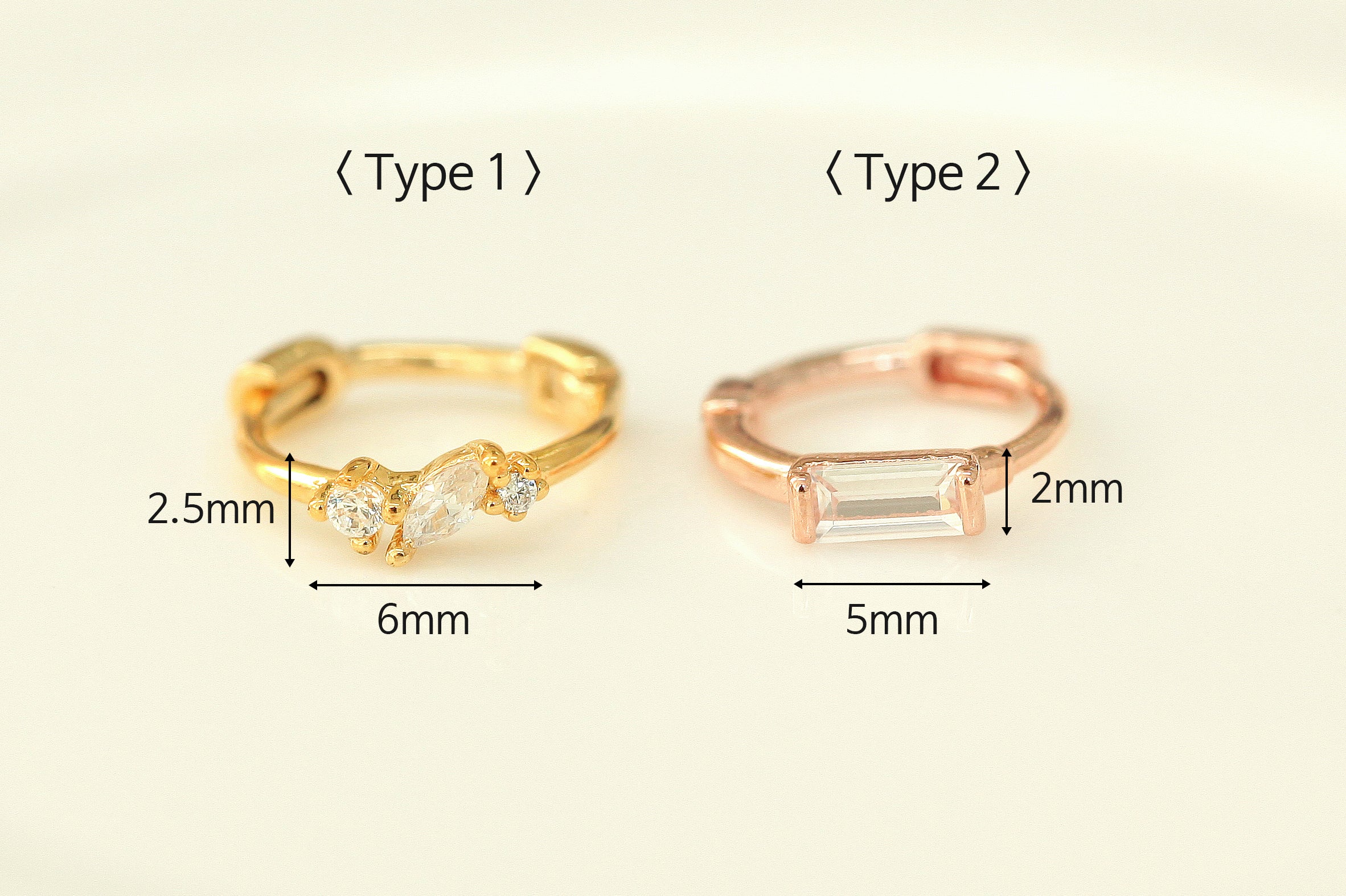 925 Silver Mini Cubic Hoop Earring - Image 9