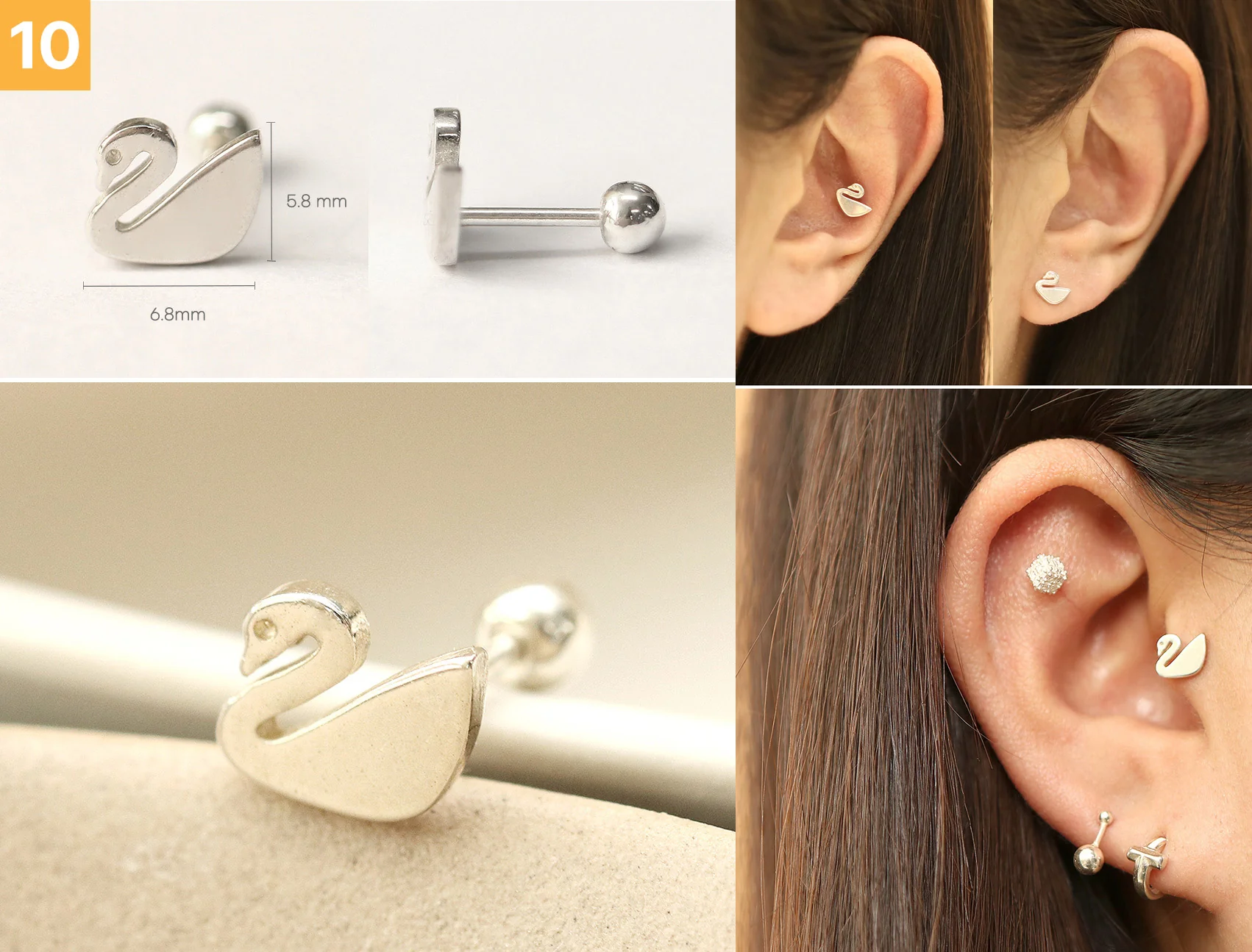 925 Silver Simple Daily Cartilage Earring 20G - Image 11