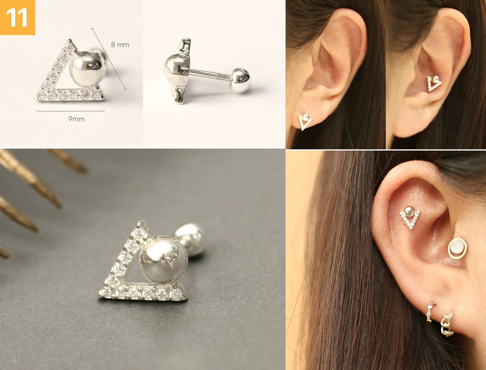 925 Silver Simple Daily Cartilage Earring 20G - Image 12