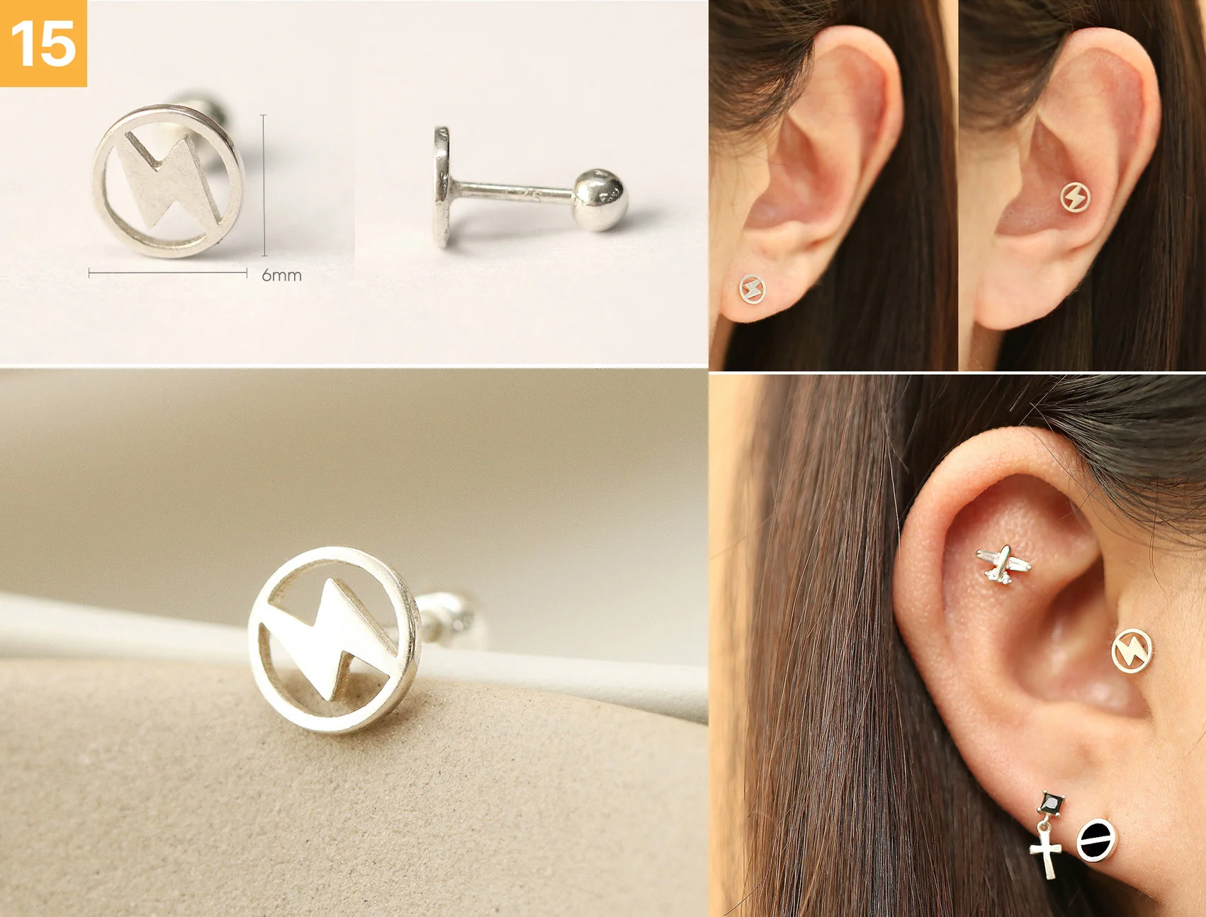 925 Silver Simple Daily Cartilage Earring 20G - Image 16