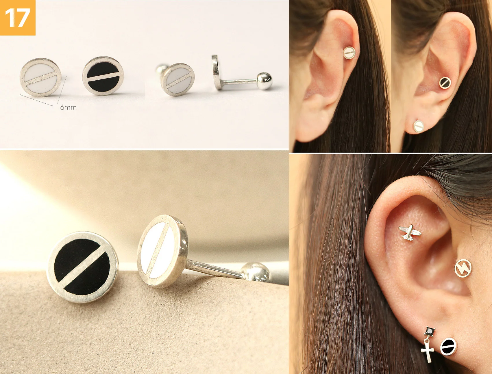 925 Silver Simple Daily Cartilage Earring 20G - Image 18