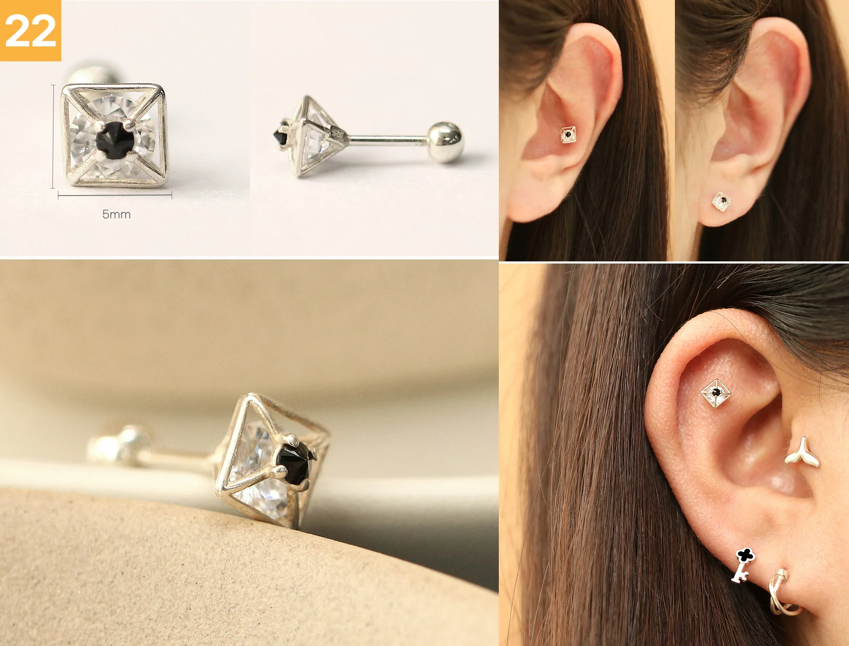 925 Silver Simple Daily Cartilage Earring 20G - Image 23