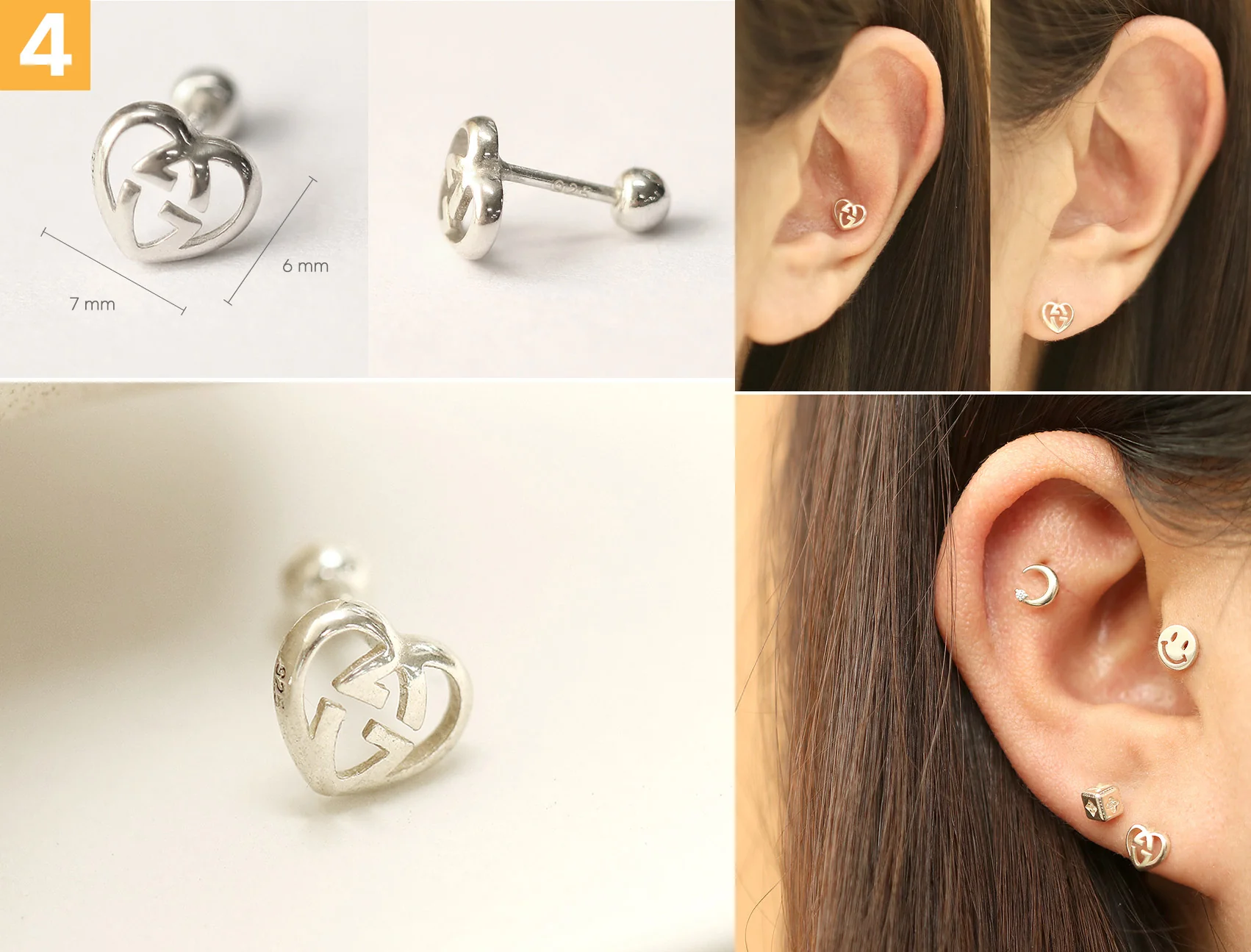 925 Silver Simple Daily Cartilage Earring 20G - Image 5