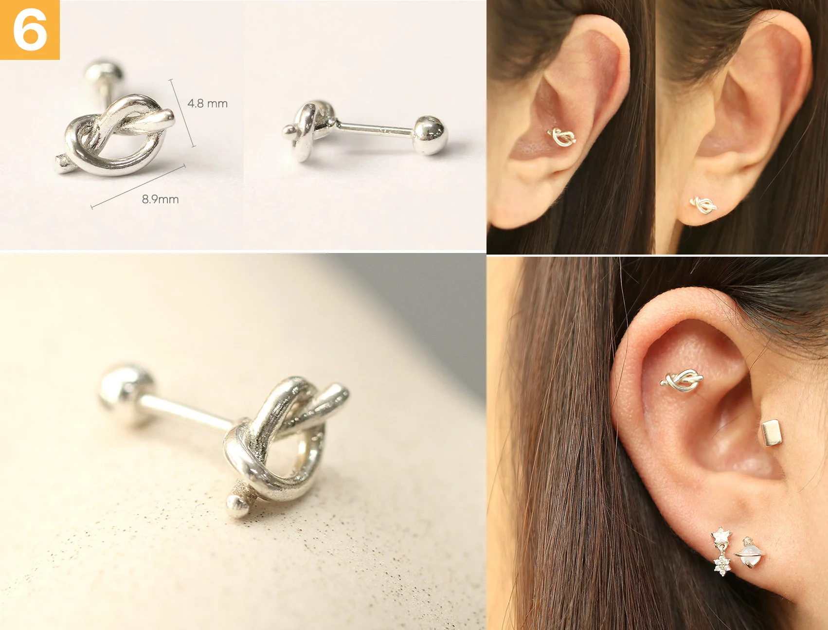 925 Silver Simple Daily Cartilage Earring 20G - Image 7