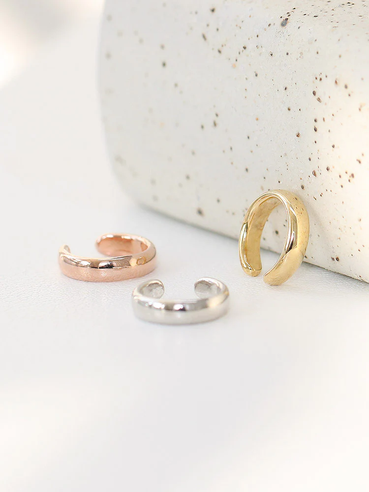 925 Silver Simple Ring Ear Cuff - Image 3