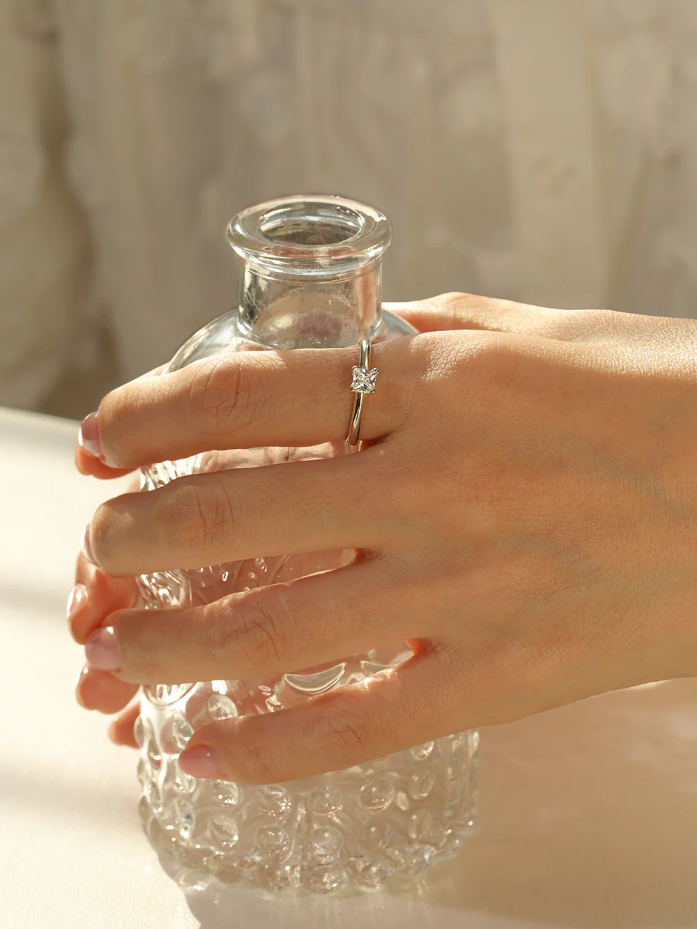 925 Silver Square Crystal Ring - Image 12