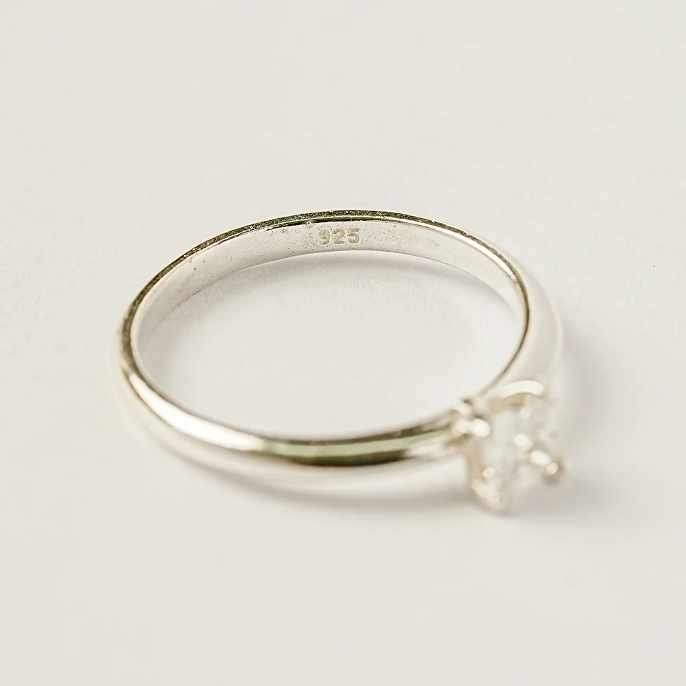 925 Silver Square Crystal Ring - Image 14