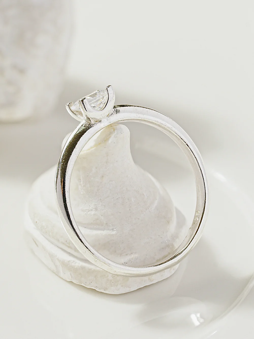 925 Silver Square Crystal Ring - Image 7