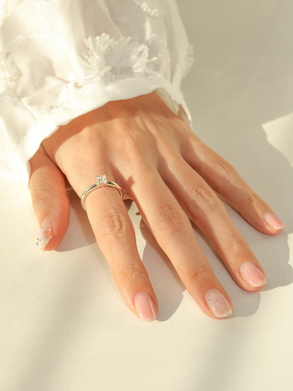 925 Silver Square Crystal Ring - Image 8