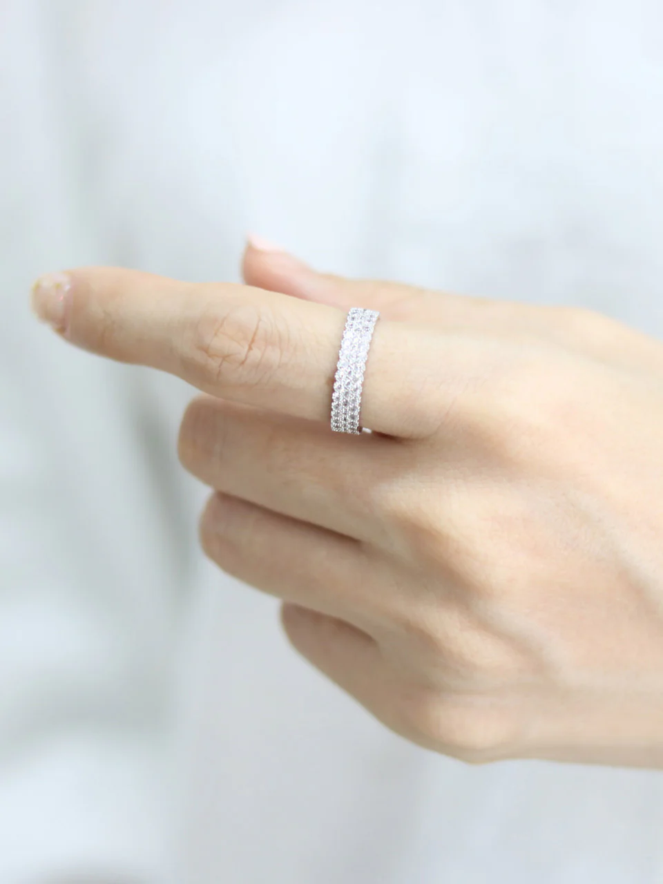 925 Silver Three Line Cubic Ring - Image 5
