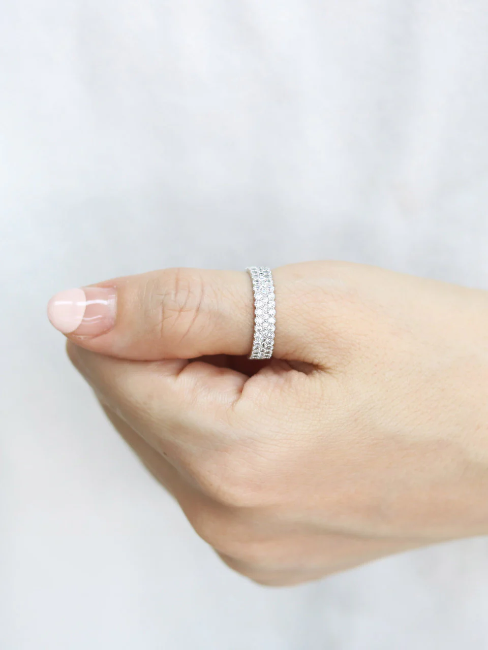 925 Silver Three Line Cubic Ring - Image 6