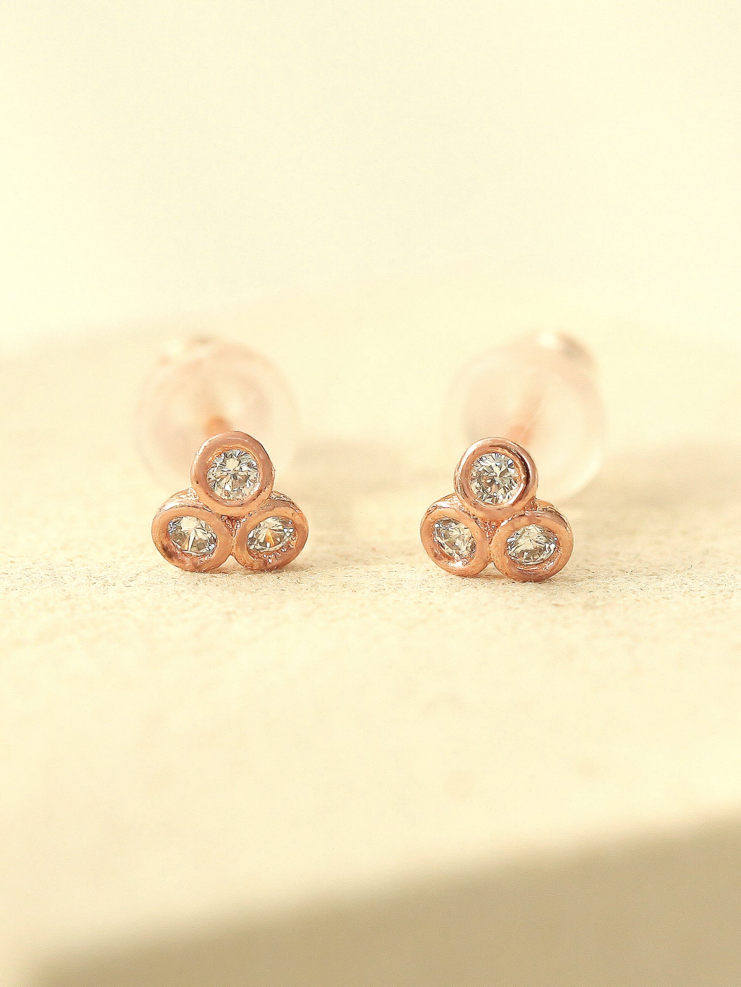 925 Silver Triangle Cubic Stud Earring - Image 4