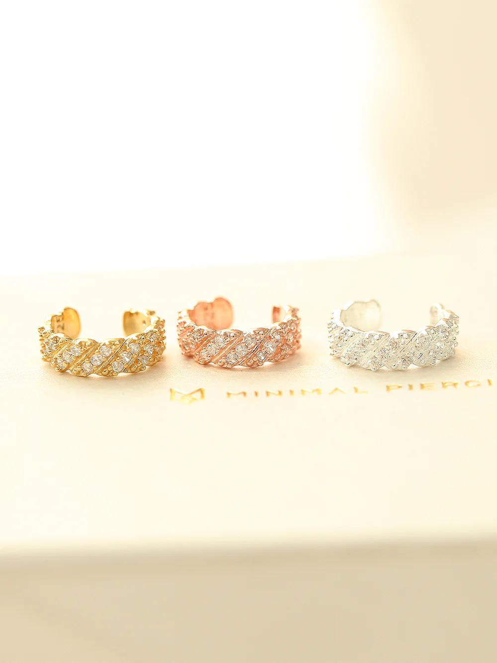 925 Silver Twist Cubic Ear Cuff - Image 6