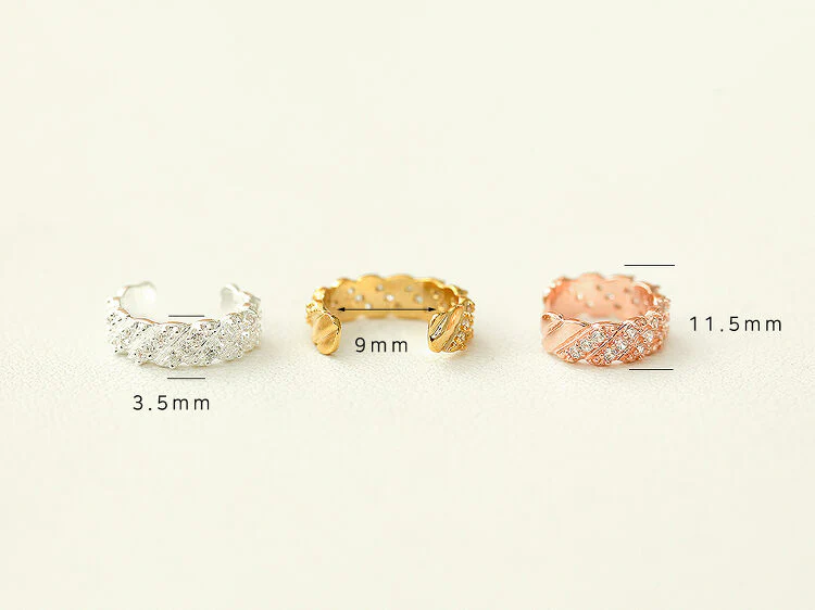925 Silver Twist Cubic Ear Cuff - Image 9