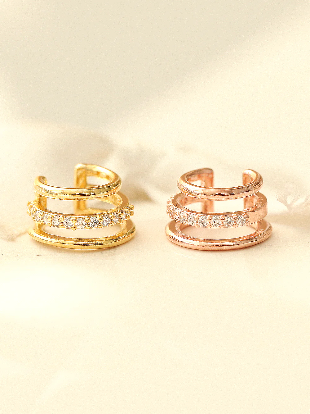 925 Silver Triple Cubic Ear Cuff - Image 5