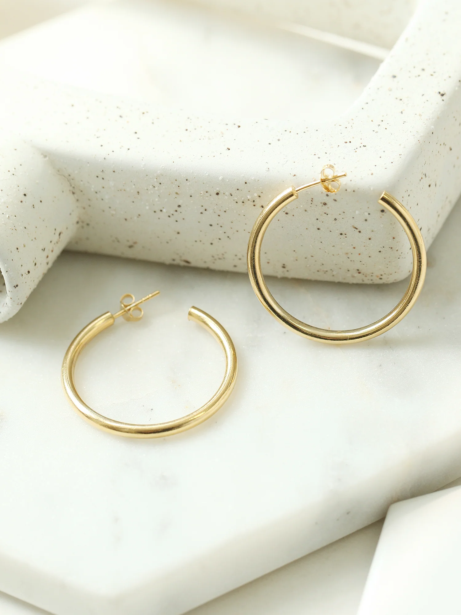 925 Silver Bold Hoop Stud Earring - Image 4