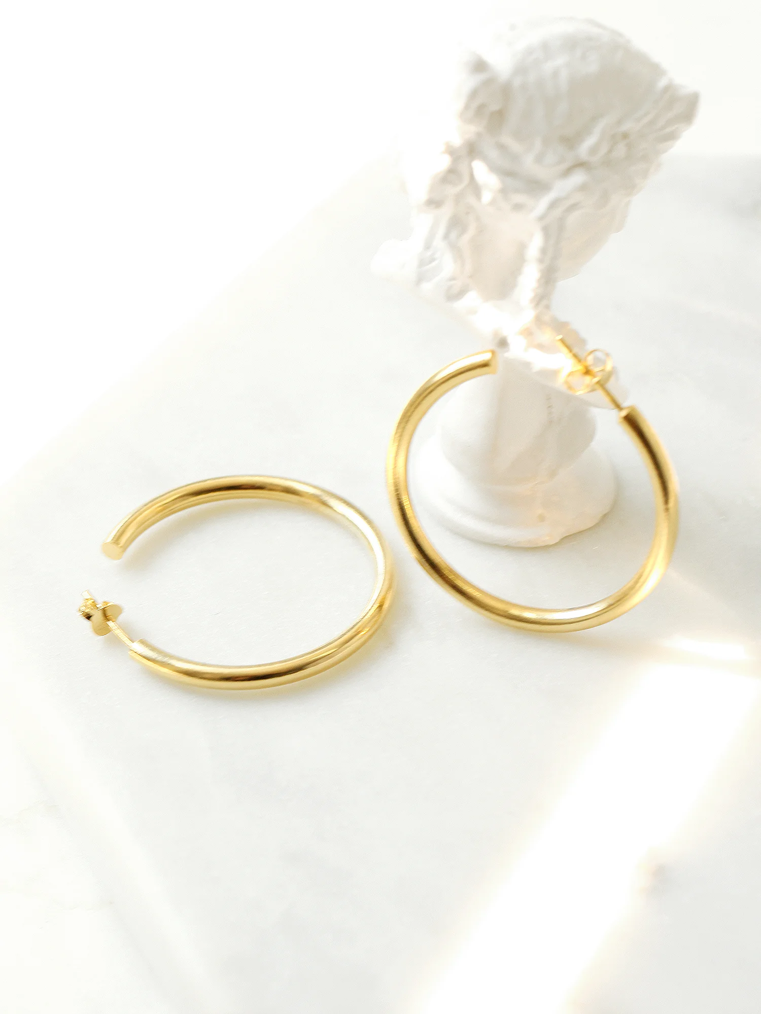 925 Silver Bold Hoop Stud Earring - Image 5