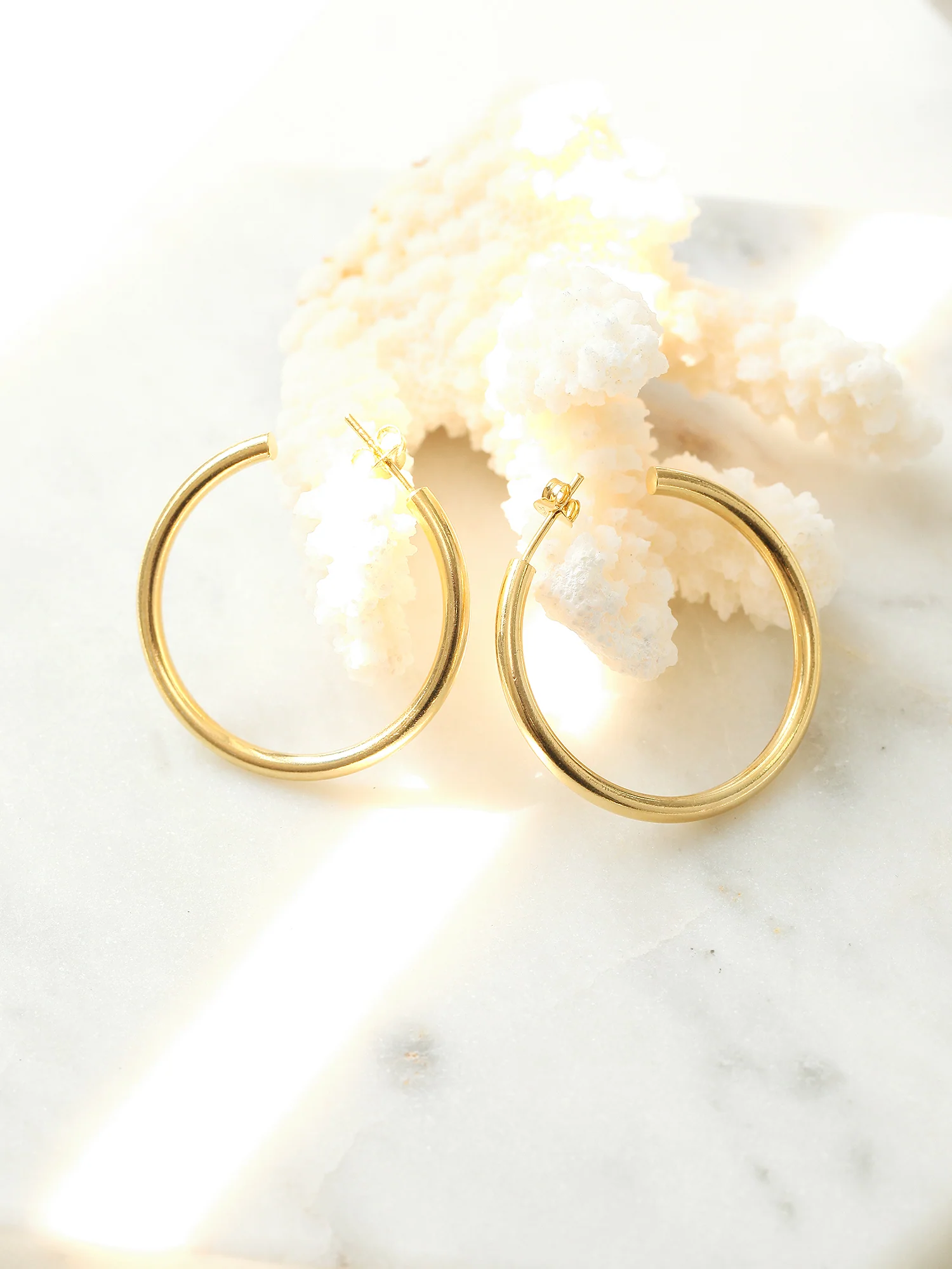 925 Silver Bold Hoop Stud Earring - Image 6