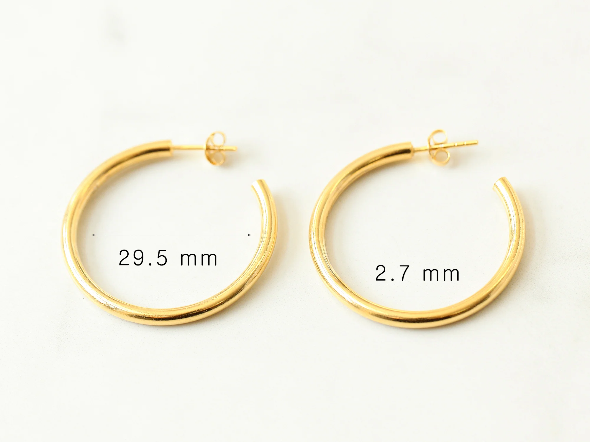 925 Silver Bold Hoop Stud Earring - Image 7