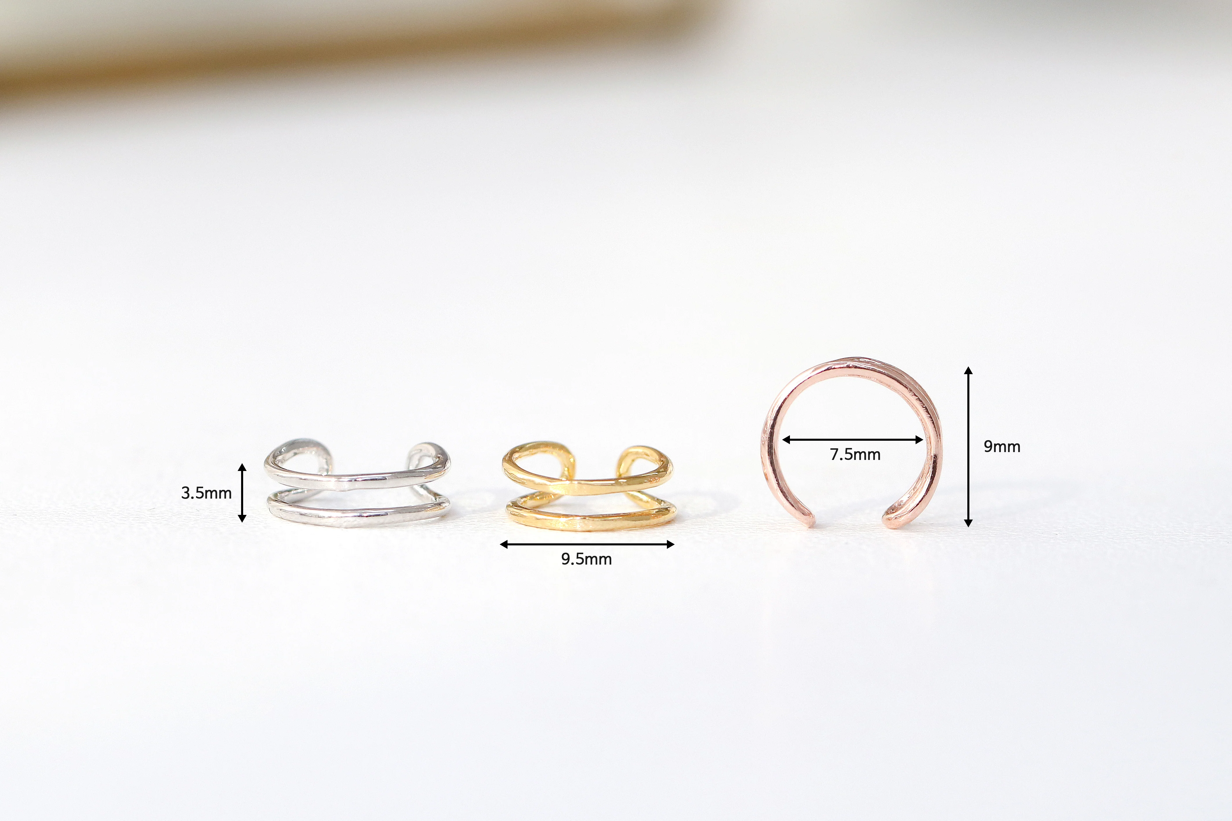 925 Silver Two Line Ear Cuff - Image 6