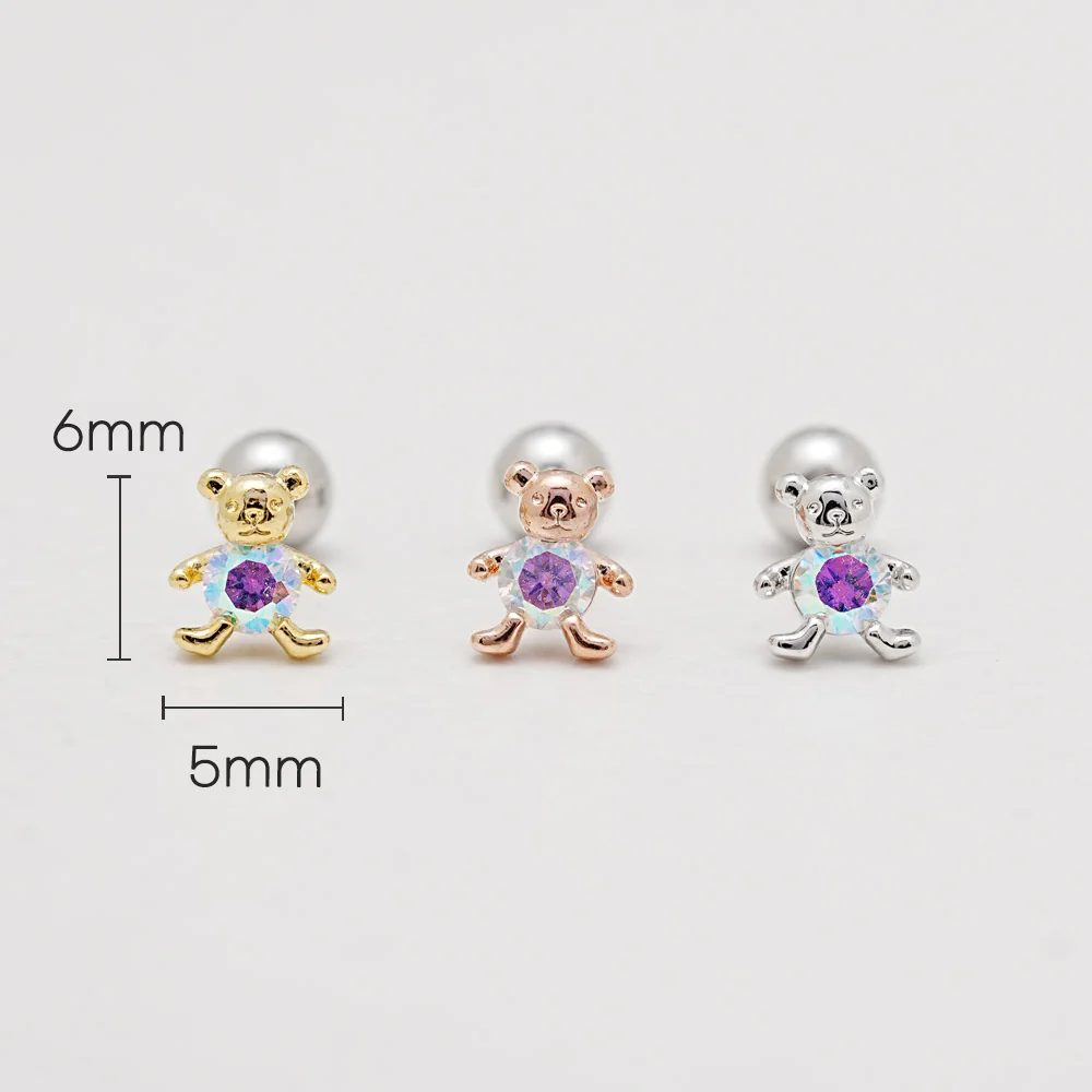 Aurora Bear Cartilage Ear Piercing 18G16G - Image 3