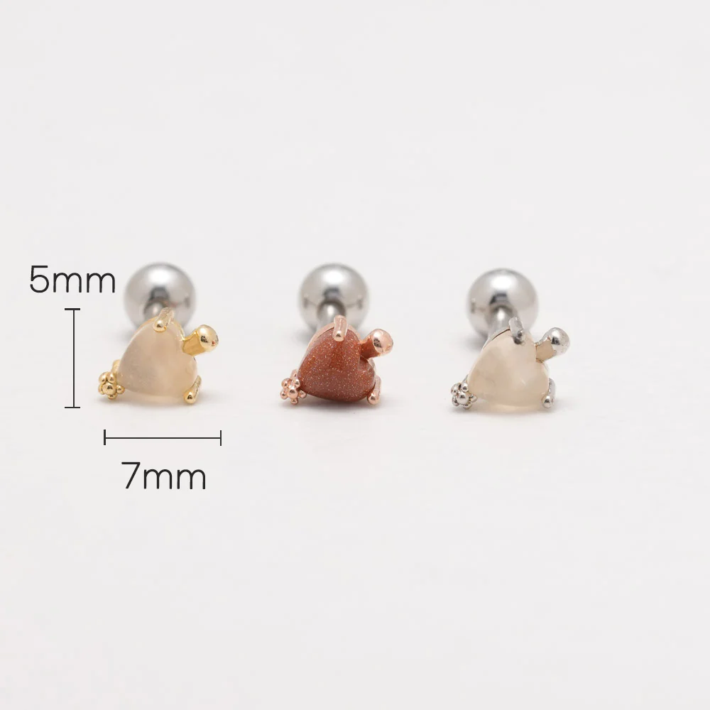 Aurora Heart Cartilage Ear Piercing 18G16G - Image 3