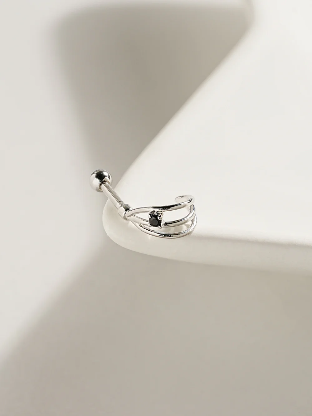 Black Jet Eye Cartilage Ear Piercing 18G16G - Image 2