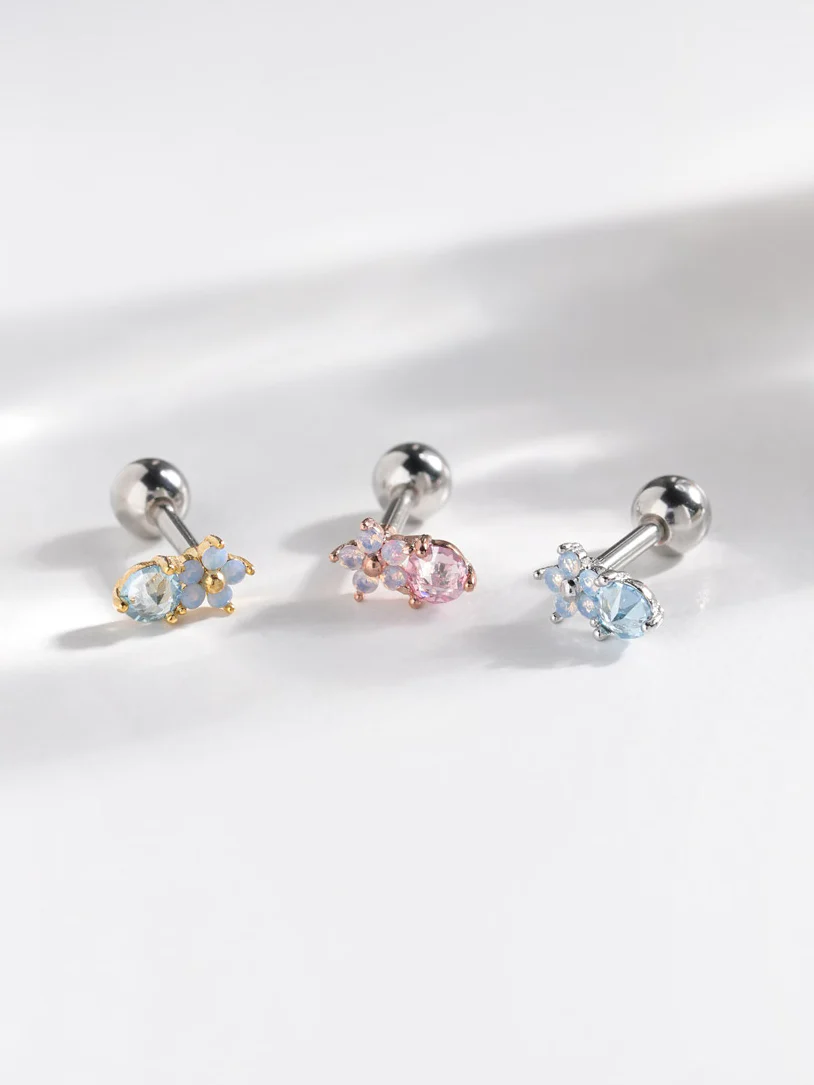 Blooming Flower Cartilage Ear Piercing 18G16G - Image 2