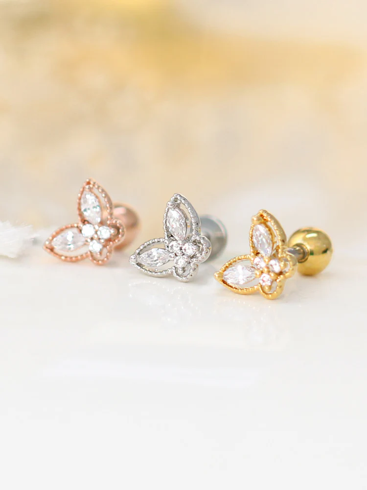 Butterfly Cubic CZ Cartilage earring - Image 5