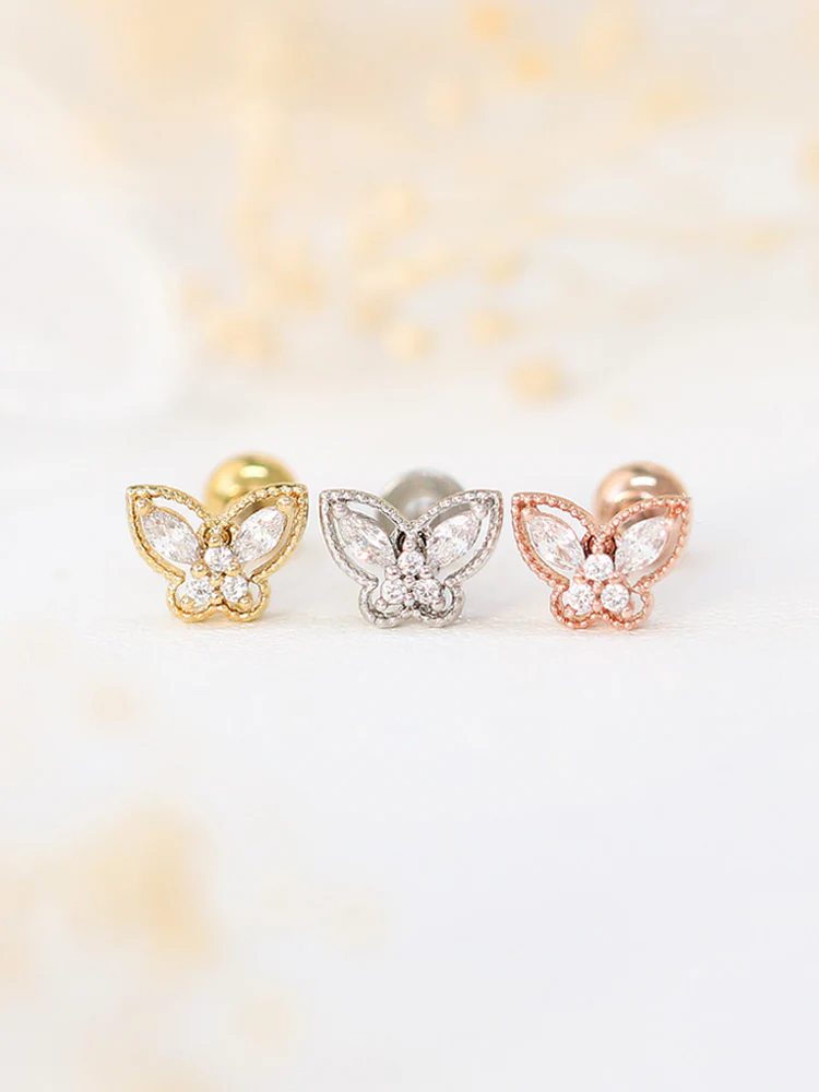 Butterfly Cubic CZ Cartilage earring - Image 6