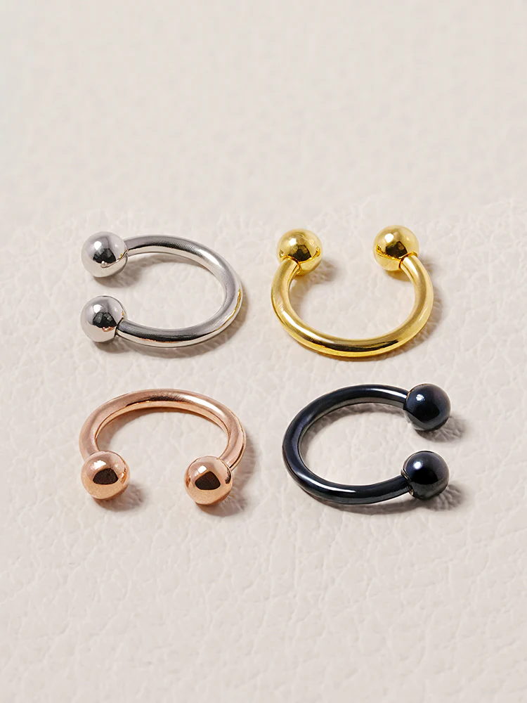 Circular Barbell C-Shaped Surgical Steel Piercing 16G - Image 2