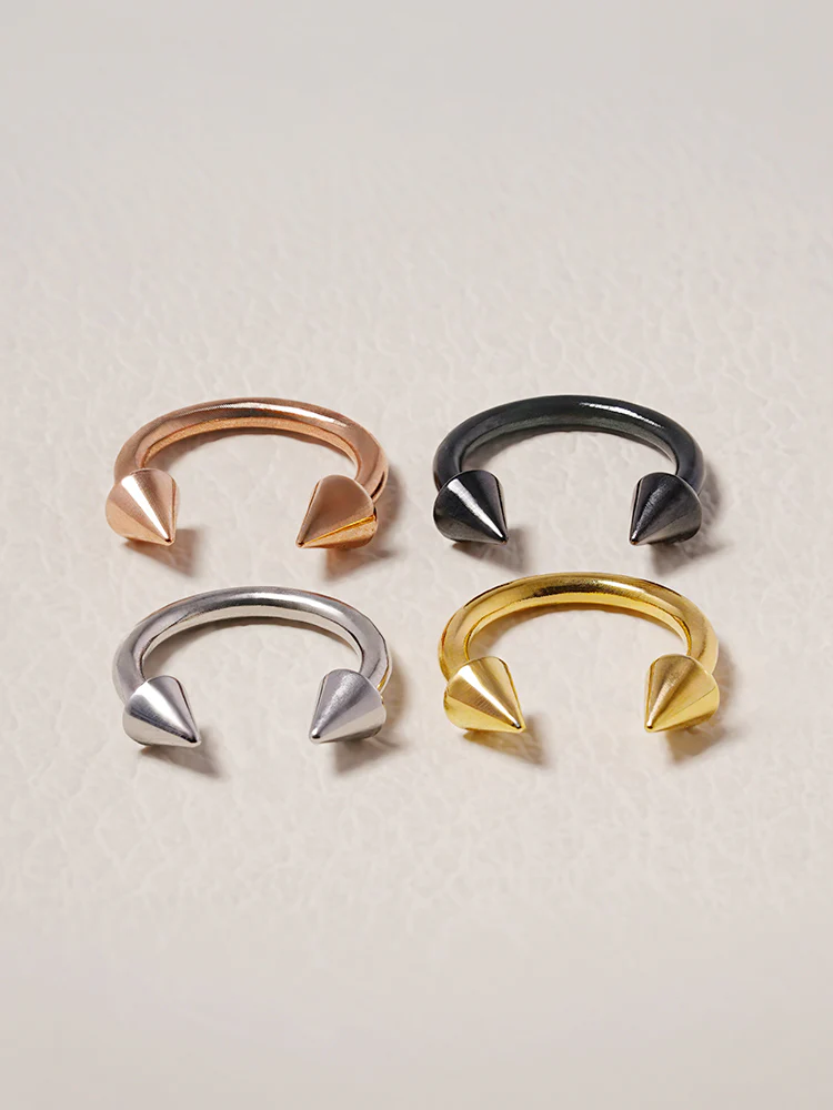 Circular Cone C-Shaped Surgical Steel Piercing 16G - Image 3