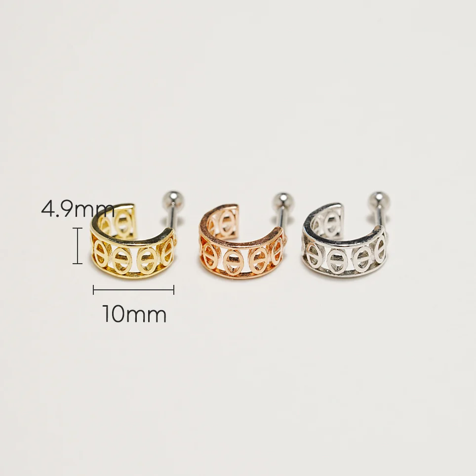 Coin Bold Cartilage Ear Piercing 16G - Image 3