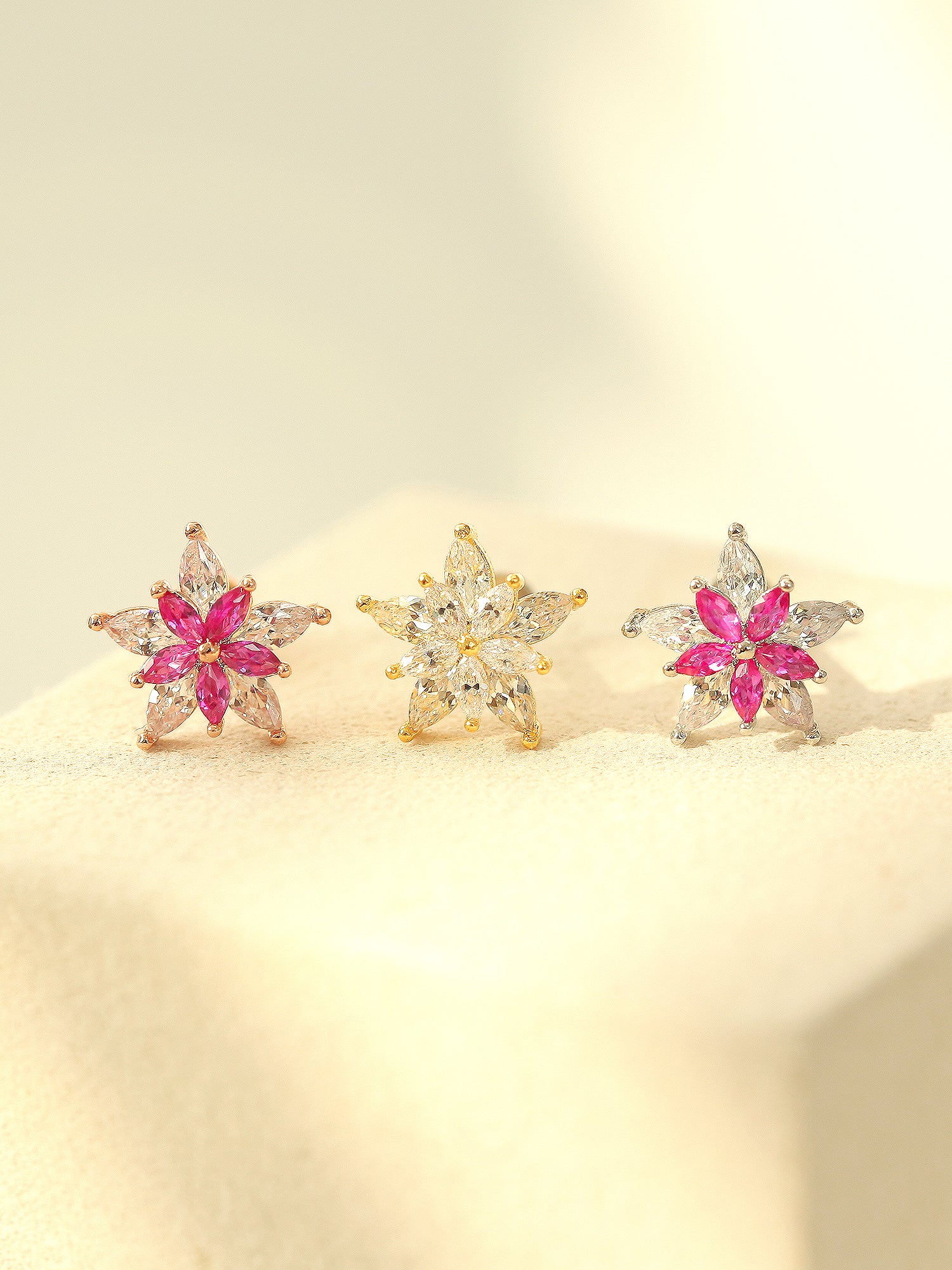 Crystal Pink Flower Piercing - Image 5