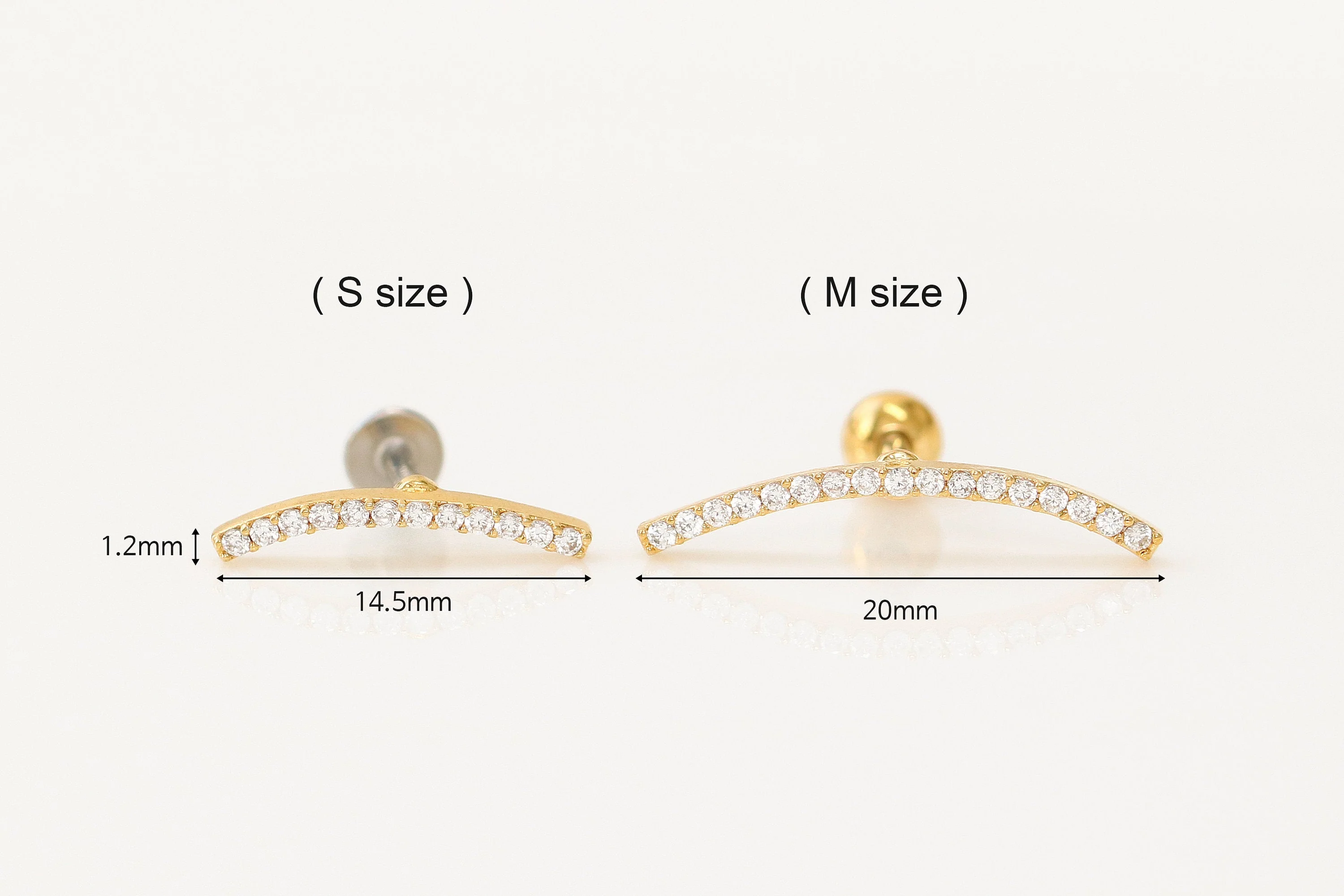 Curve Bar CZ Cartilage Earring - Image 9