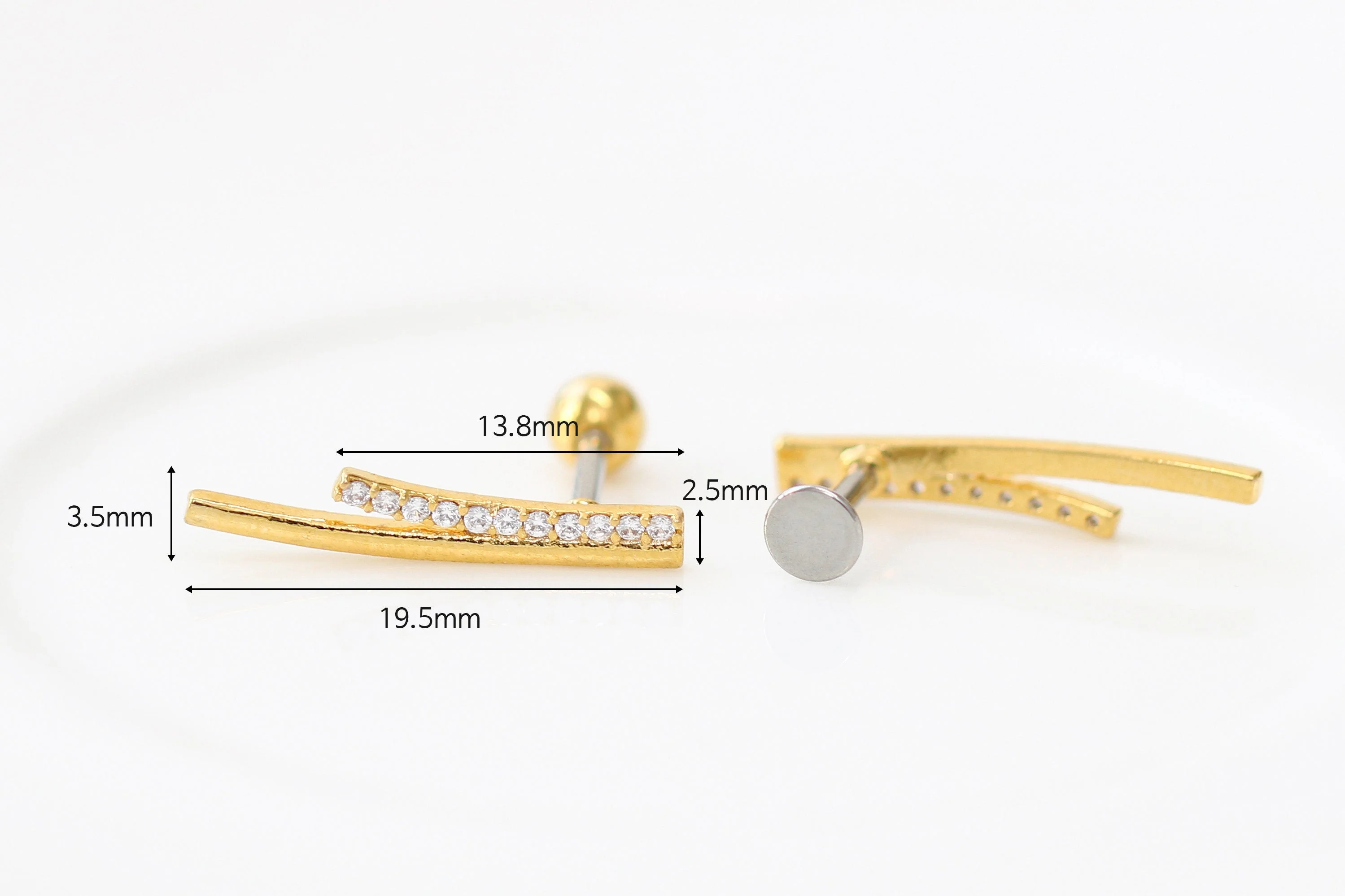 Curve CZ two line Piercing - Image 7