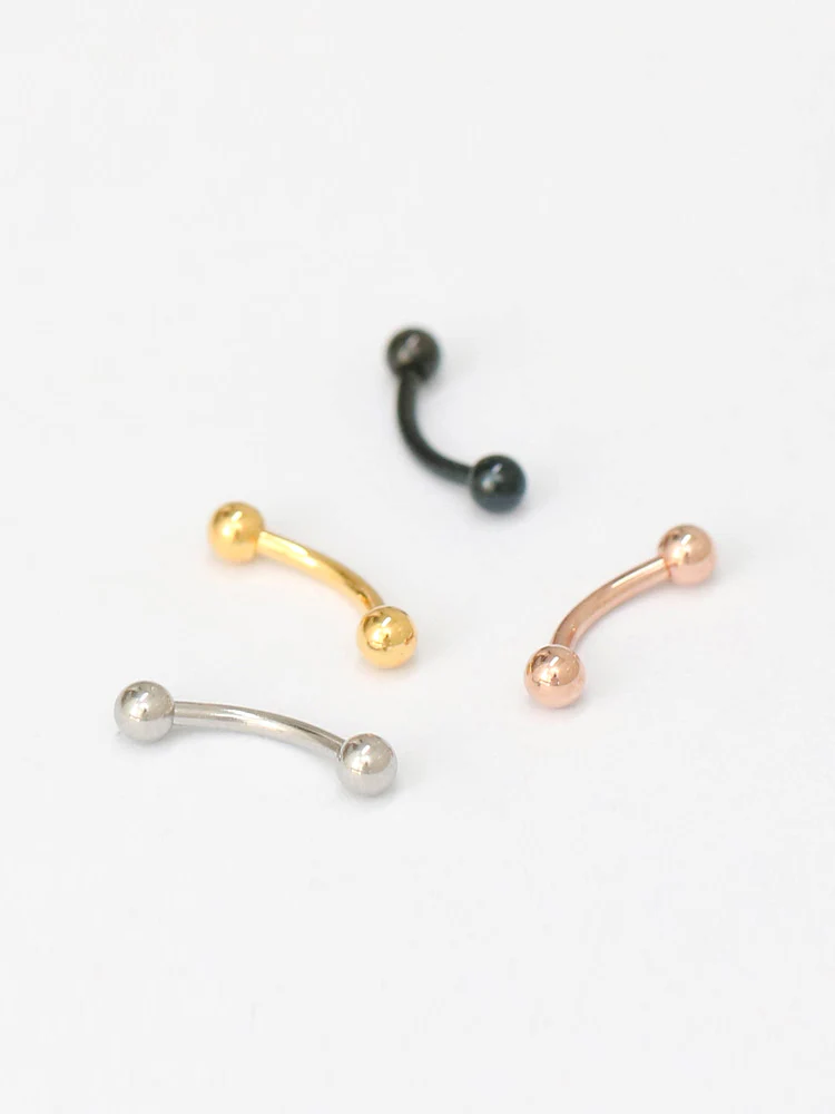 Curved Barbell piercing 3mm ball - Image 3