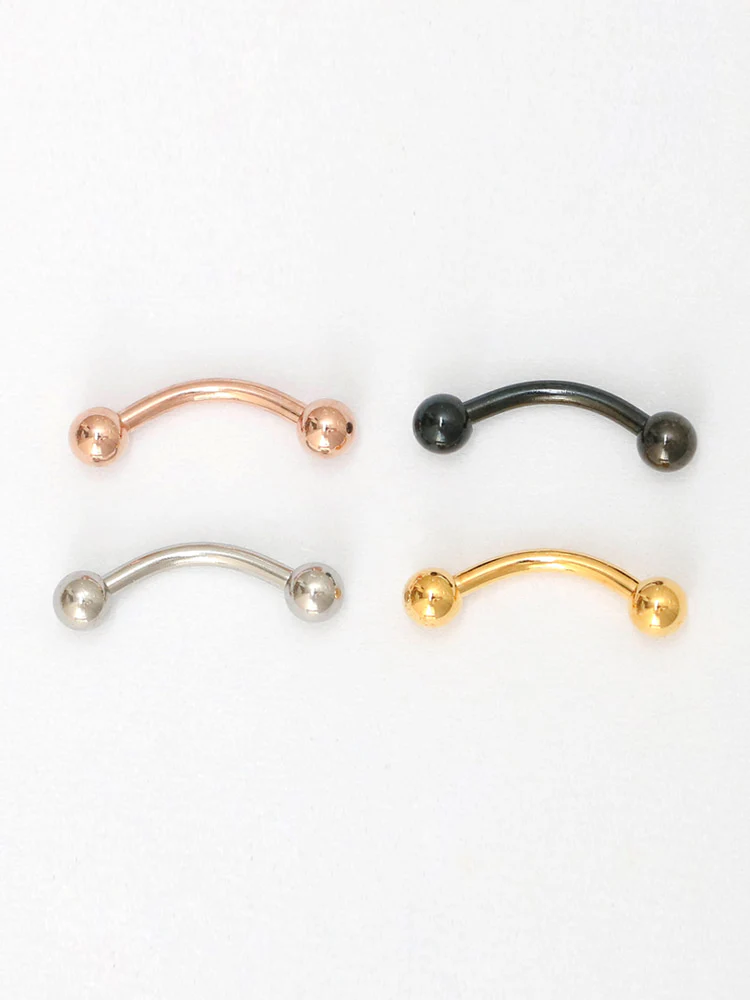 Curved Barbell piercing 3mm ball - Image 5