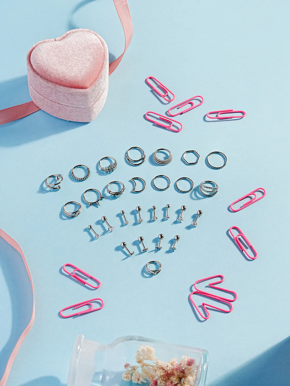 Simple Square Pattern Cartilage Ear Hoop Piercing 16G - Image 6