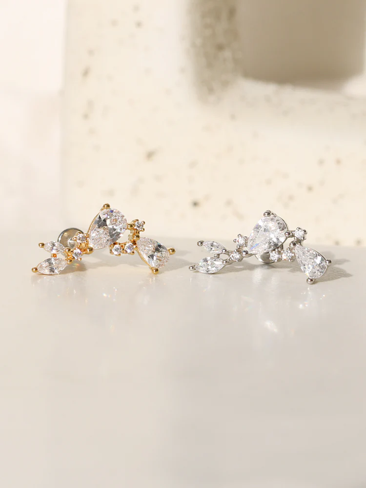 CZ Long Stud Cartilage earring - Image 5