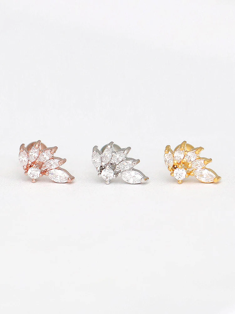 CZ Stud Wing Cartilage Earring - Image 4